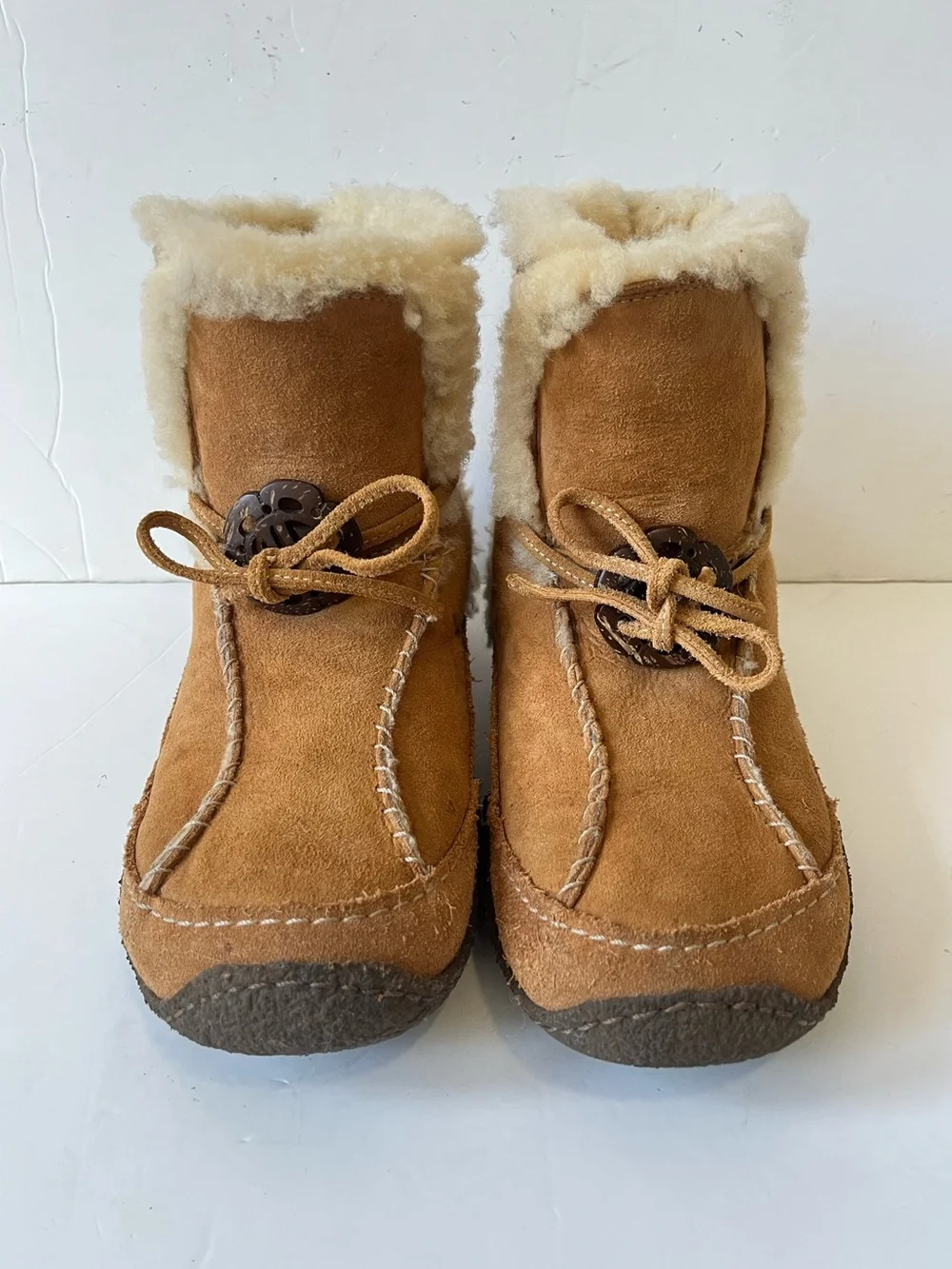 Sorel Pakua Brown Leather Shearling Lined Moccasin Winter Boots size 8